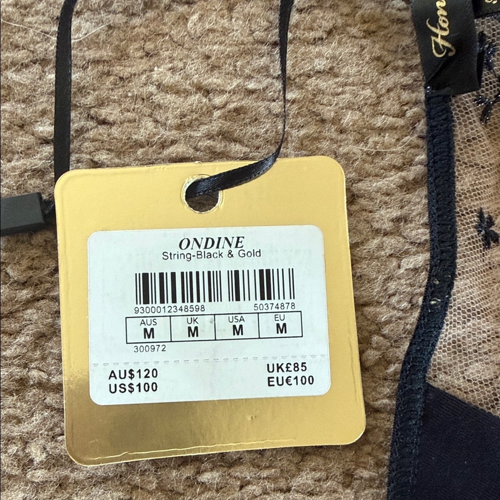 Honey Birdette Ondine thong with gold plated removable chains. New with tags - Picture 3 of 6